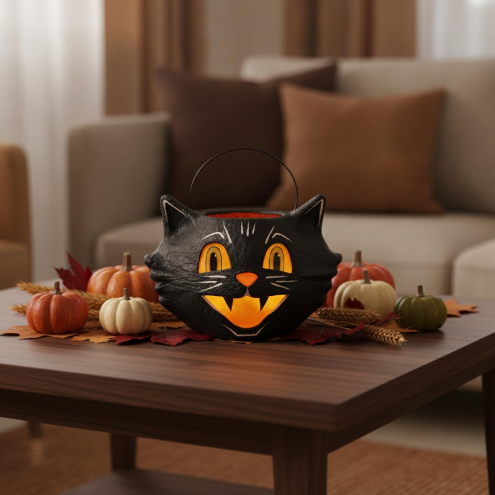 Ciotola per Caramelle a Forma di G Nero Comp Cioto Halloween retrò Statuetta Decorativa ngresso Casa