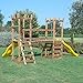 SavinOutdoor Parco Giochi in Legno Struttura a Due Torri con Ponte di Collegamento Sole Standard