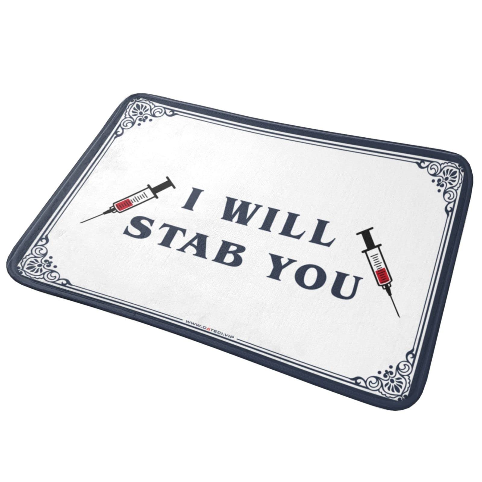 Zerbino invernale con scritta "I Will Stab You", decorazione autunnale per porta e ingresso (65 x 90 cm)