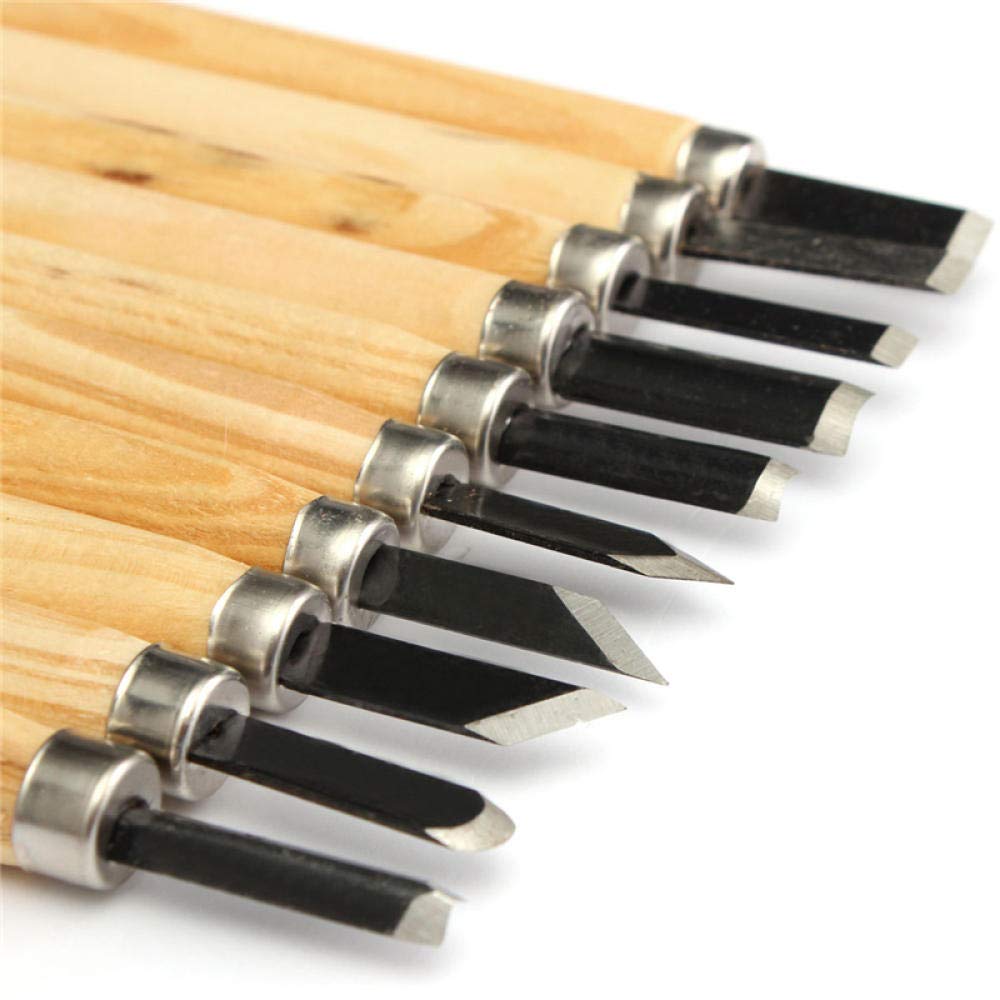 Narzędzia Rzeźbiarskie Dłuta Do Drewna Narzędzia Rzeźbiarskie Dłuto 10 Sztuk Manual Drewno Carving Hand Dutór Zestaw Narzędzi Dłuta Zestaw Wysokiej Stali Węglowej Stolarzy Drewna Dłuto Z Drewnianą Rąc