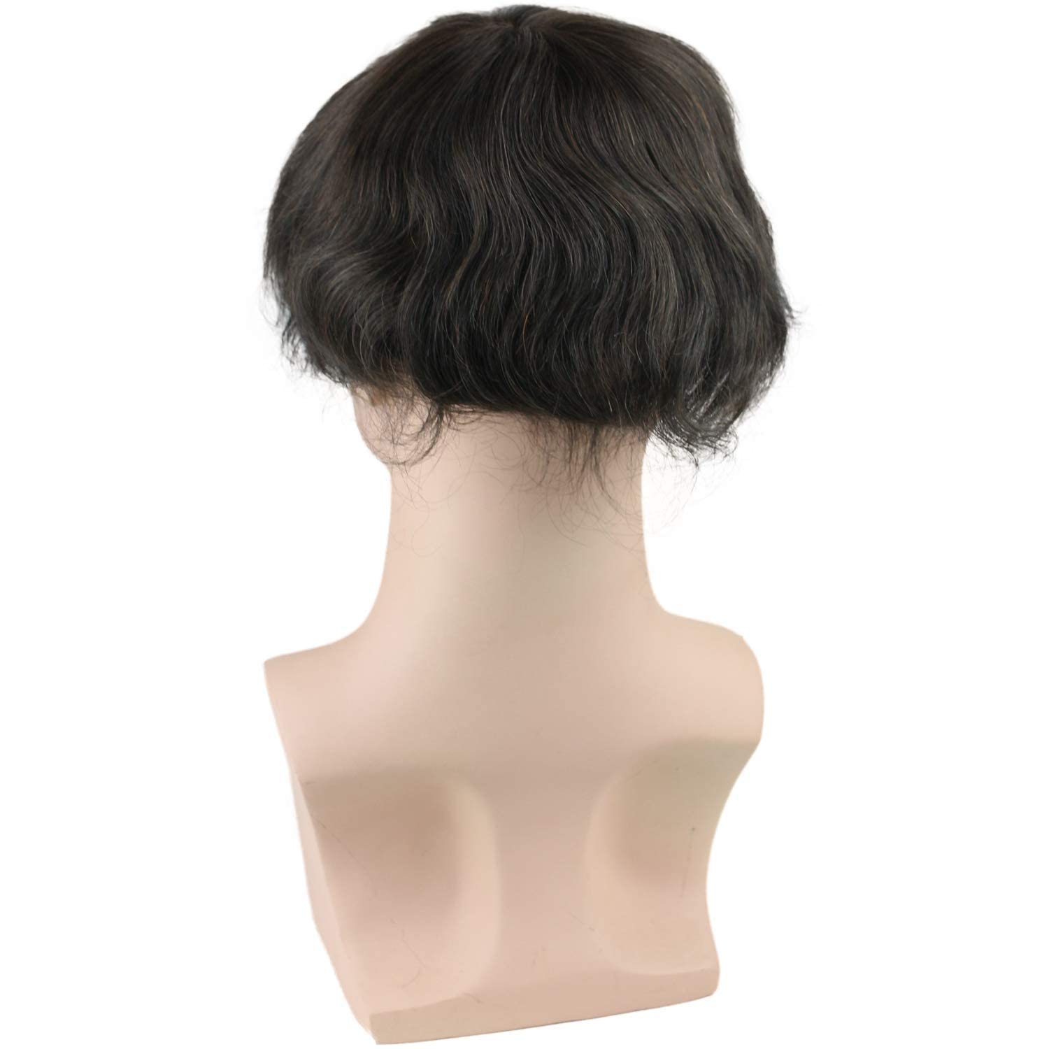 Hair Replacement for Men Thin Skin Toupee Mono Lace Top Men's Hair Pieces Replacement System #3 Dark Brown Color Human Hair Men's Wig 10x8inch