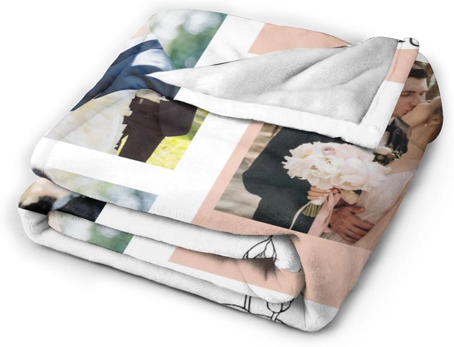 Custom Blanket Personal Photos & Text, Fully Customizable Size, Image, Message- Quality Soft Flannel Throw Blankets for Anniversary, Birthday, Gifting,Holiday, Special Occasion, 5 Style60 x80