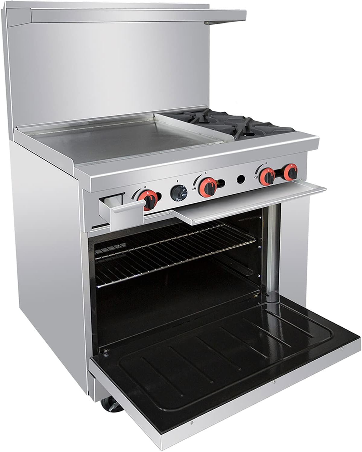 KITMA Commercial Gas Ranges/36 in. W Freestanding Gas Range with 24 in. Griddle, 2