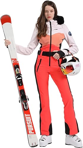 Miniatura 4 de GSOU SNOW Trajes de esquí para mujer de una pieza para snowboard invierno impermeable resistente al viento traje de nieve para deportes al aire libre