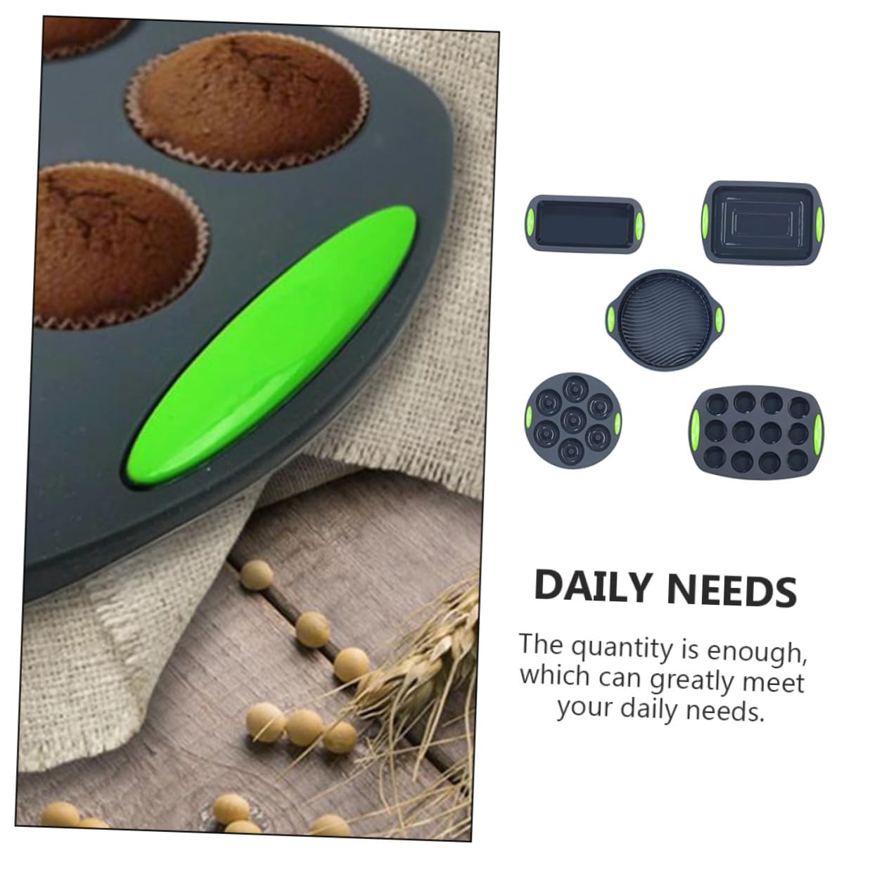 Molde de Silicona 5 Piezas para Hornear Pasteles y Pan Casero | Reutilizable y Flexible, Resistente al Calor, Limpieza Sencilla, Uso en Cocina y Repostería, Pack de 5
