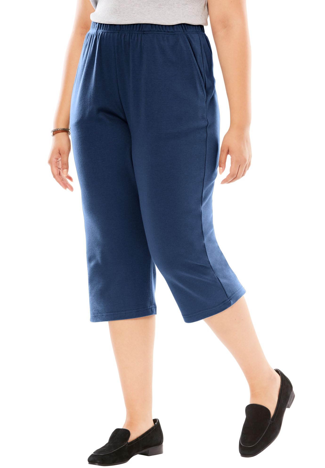 Woman Within Plus Size 7-Day Knit Capri