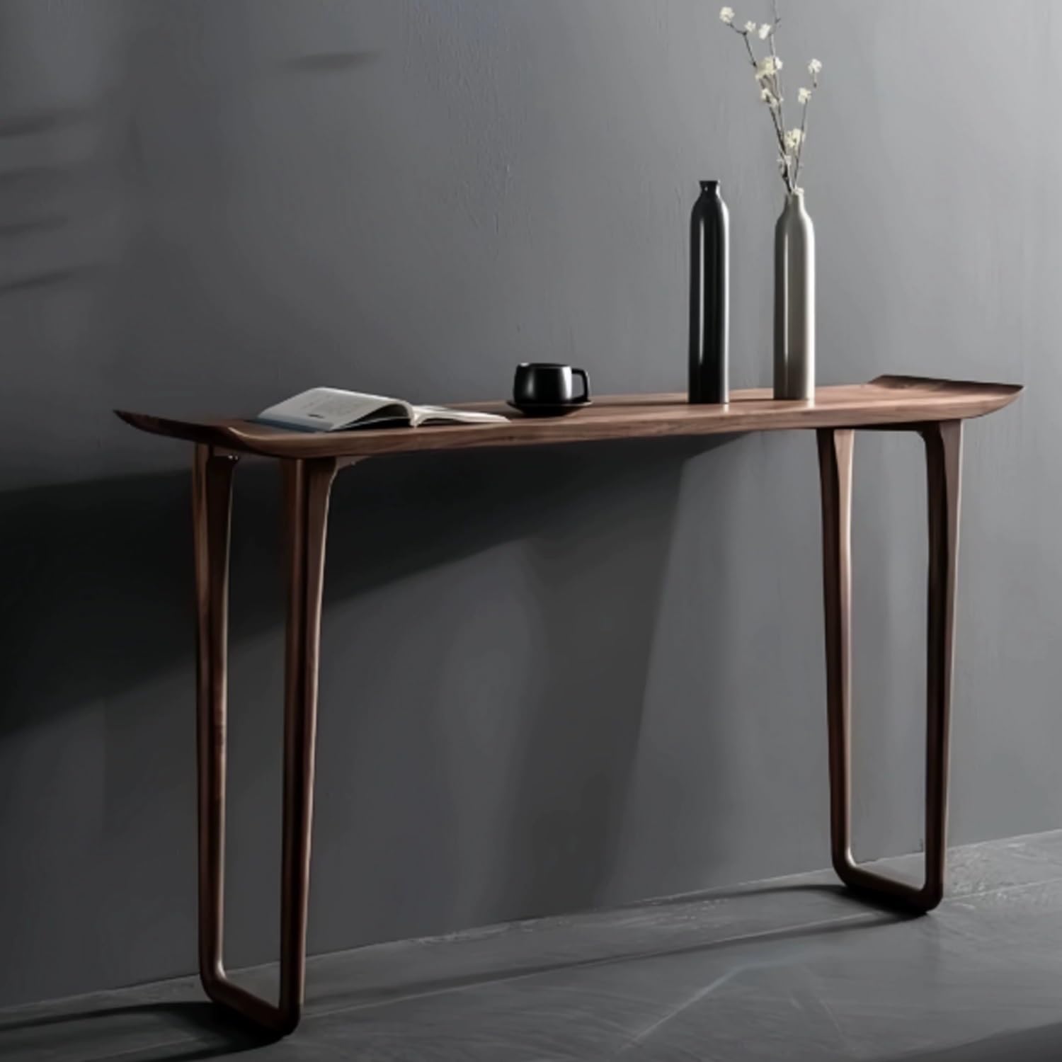 MESCXTY Modern Wooden Entrance Table,Mid Century Narrow Console Tables,Slim Sofa Behind Couch,for Living Room, Hallway(80cm/31.4in)