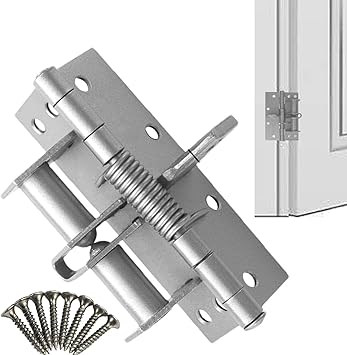 ROKTRY Self Closing Garage Spring Door Hinge Mute Heavy Duty Folding Shelf Hinges Invisible Automatic Door Closer Hinge 90-Degree Positioning Anti-Rust Door Closing Equipment - image, photos