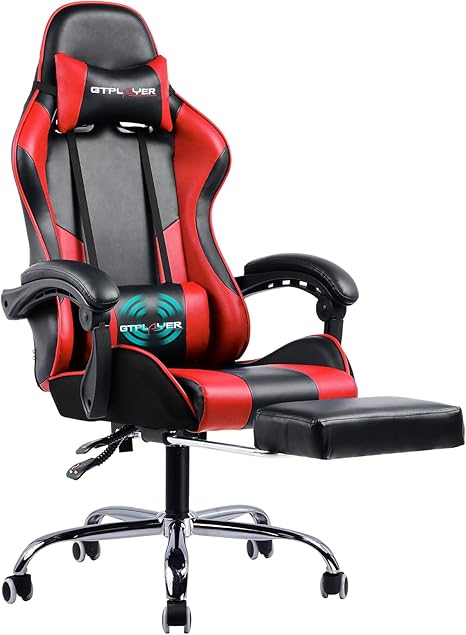 Amazon Com Gtplayer Gaming Chair Computer Chair With Footrest And Lumbar Support Height Adjustable Gaming Chair With 360 Swivel Seat And Headrest For Office Or Gaming Red Everything Else Amazon Com Gtplayer Gaming Chair Computer Chair With Footrest And Lumbar Support Height Adjustable Gaming Chair With 360 Swivel Seat And Headrest For Office Or Gaming Red Everything Else