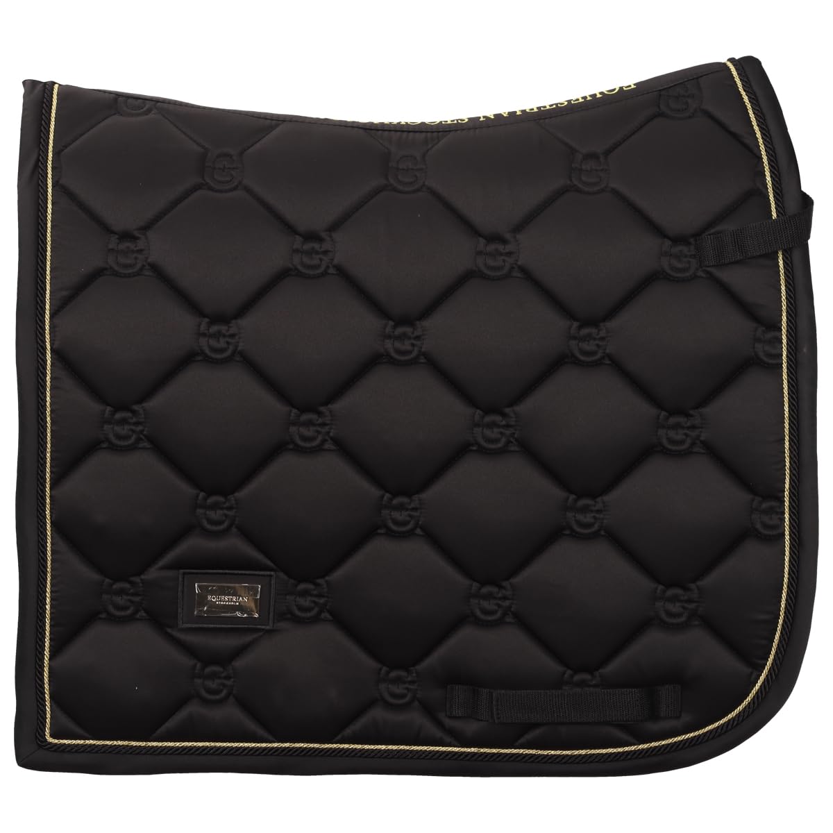 Equestrian Stockholm Tapis de selle noir doré - Dressage complet / WB - Noir/doré