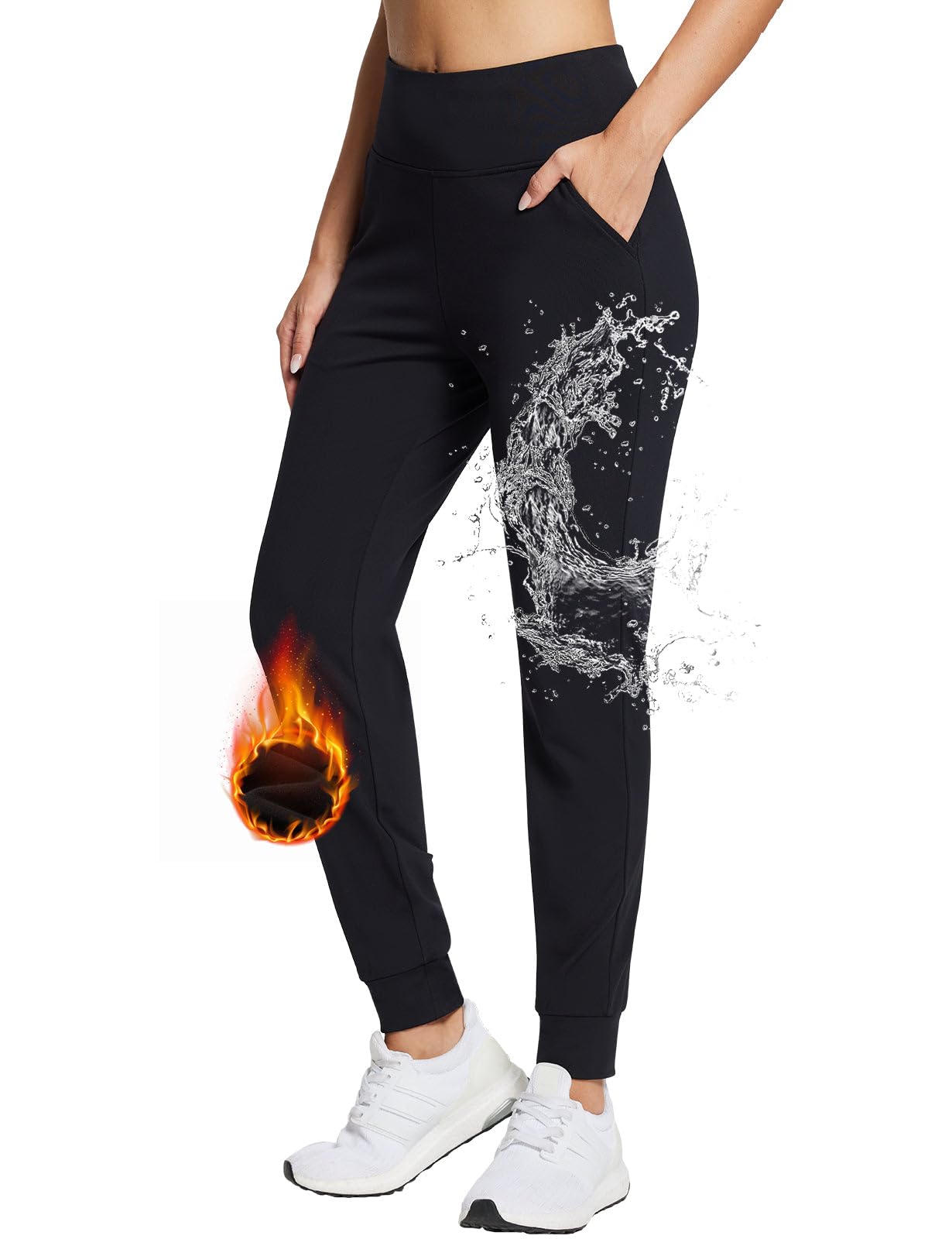 Track Pants Thermal Fleece Joggers Aoliks Women's Fleece Lined