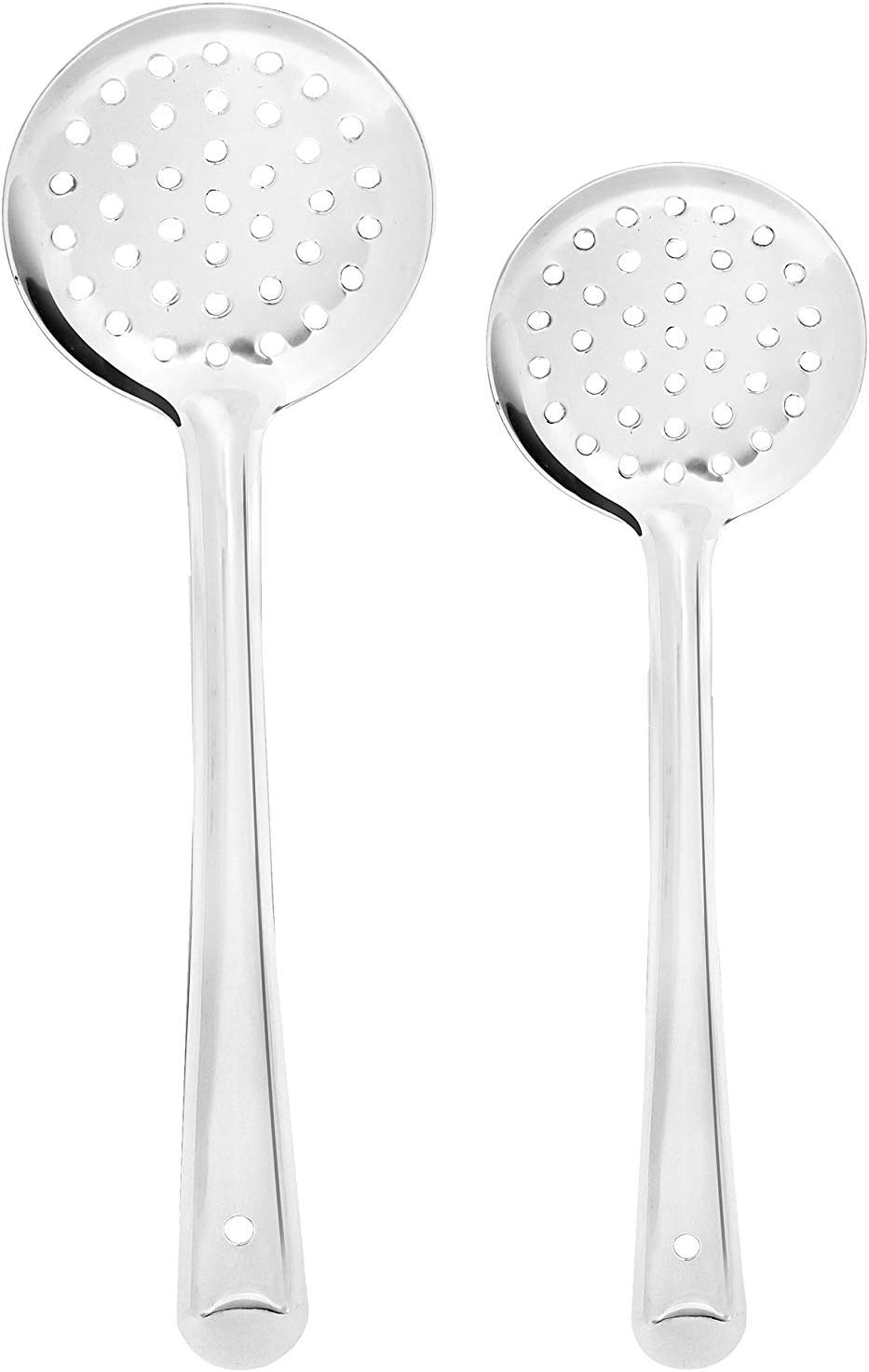Dishita Creations Durable Quality Stainless Steel-Ladles/Basting/Serving Skimmer/Puri Fry Poni Set (2 Pieces) Number of Size 6-5