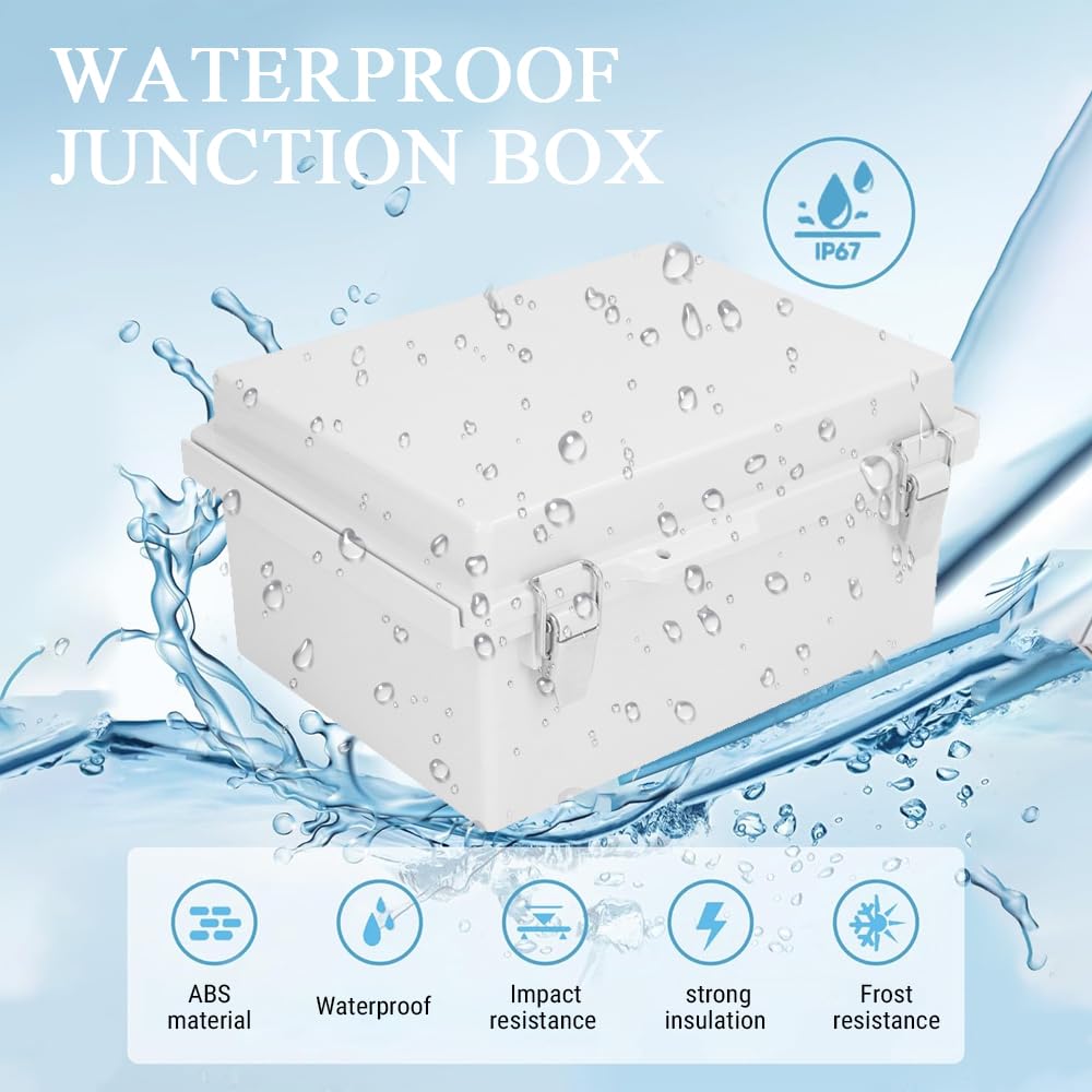 Caja Estanca Exterior Electrica Impermeable IP67, 220x170x110 mm Cuadro Eléctrico Superficie, Cajas de Empalmes para Ocultar Enchufes Jardín Piscina Iluminación