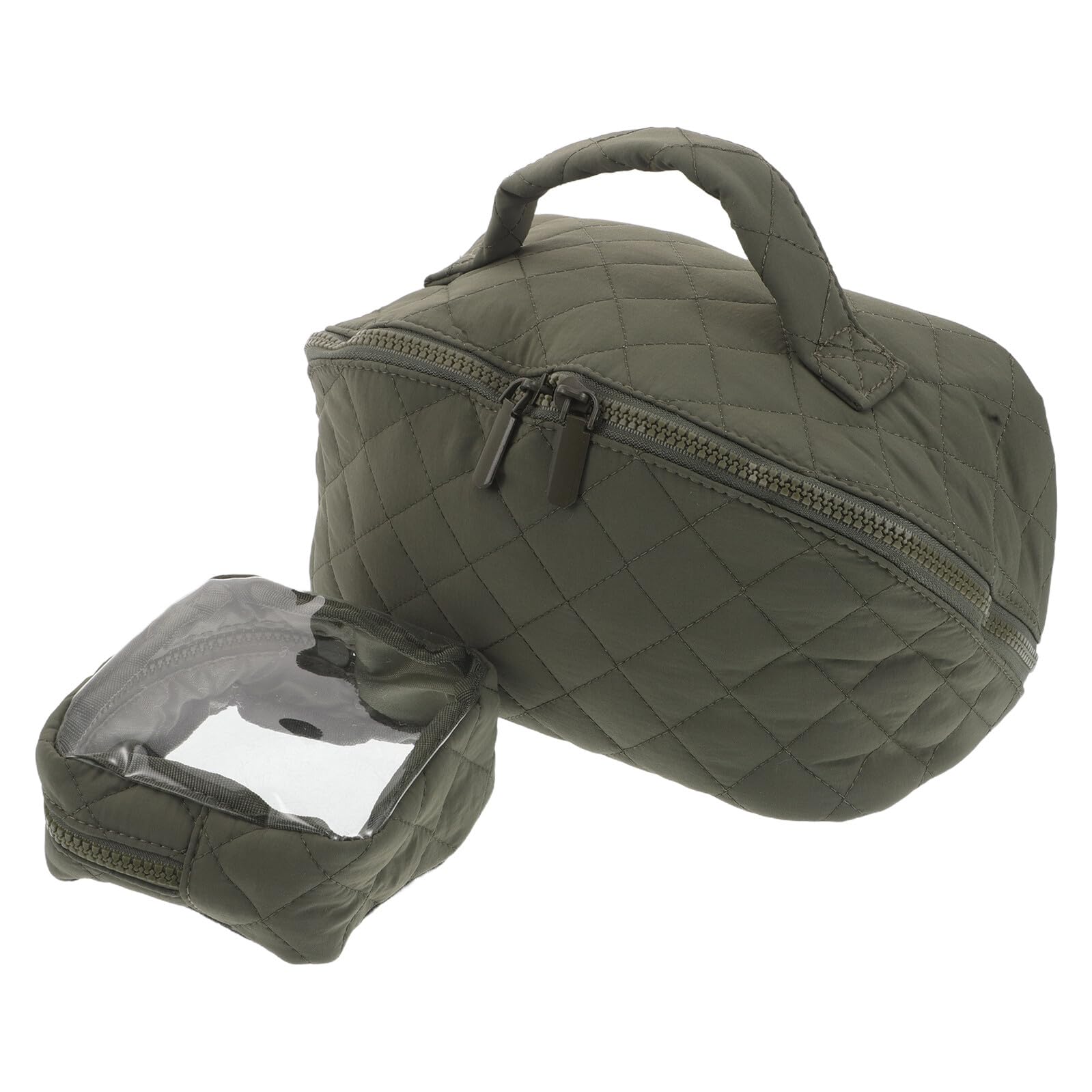 Hohopeti Borsa da Viaggio per Trucco da Donna Portatile con Maniglia, Grande Capacità e Divisori, Organizer Resistente All’Umidità per Cosmetici e Articoli da Toeletta, per Viaggi e Uso