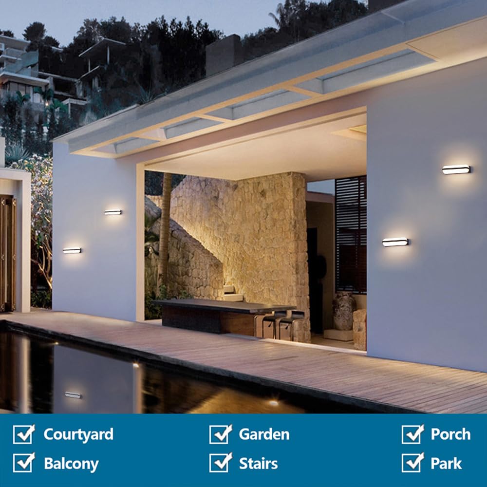 Außenwandleuchten, wasserdichte IP65-Außenleuchten, 12 W/24 W LED-Wandlaternen, Verandaleuchten, an der Wand montierte Außenleuchten für den Hauseingang, die Haustür, die Garage