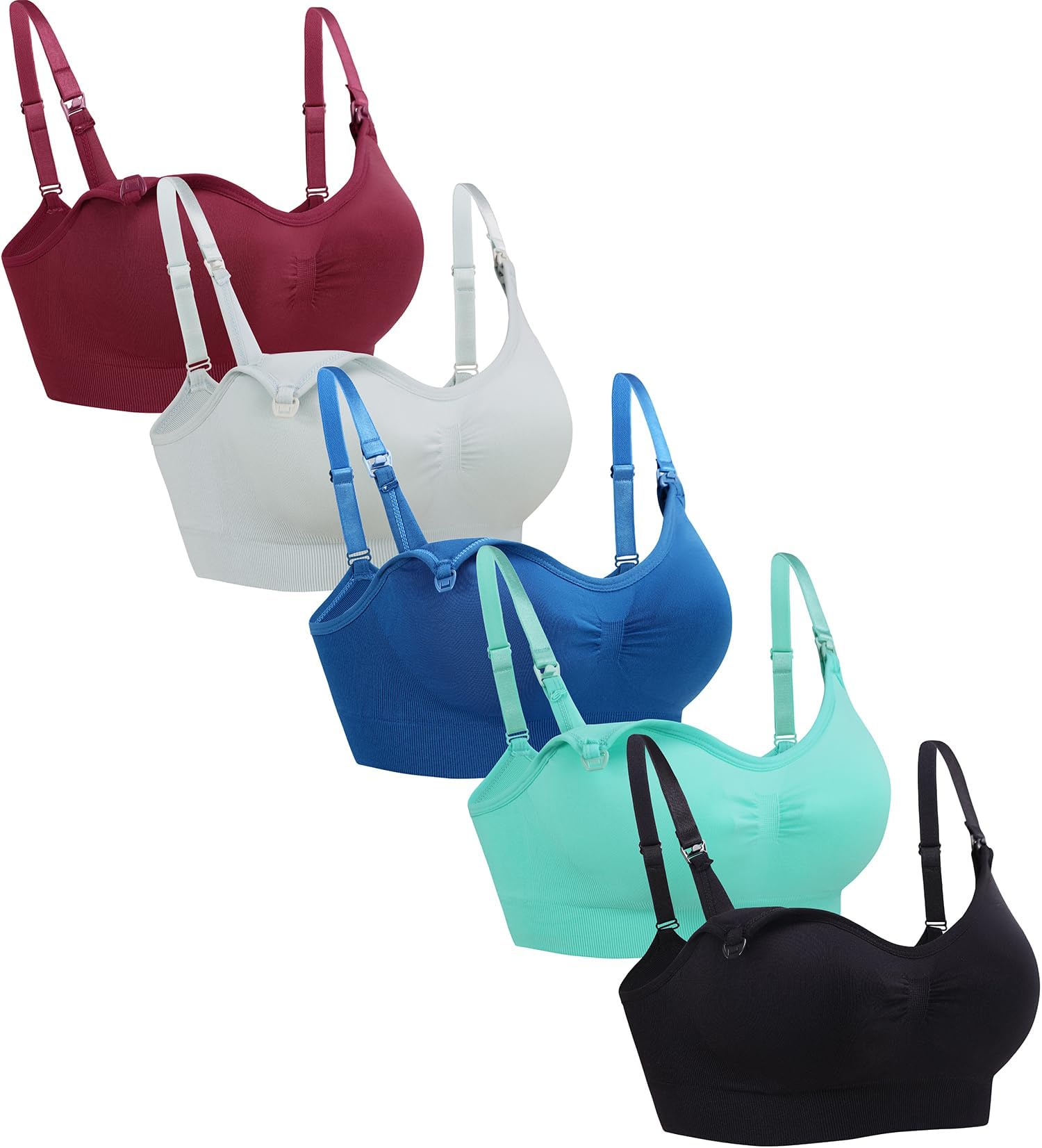 Suekaphin 5PACK Nursing Bra Wireless Bra Women's Sleeping Maternity Bra Breastfeeding Bra