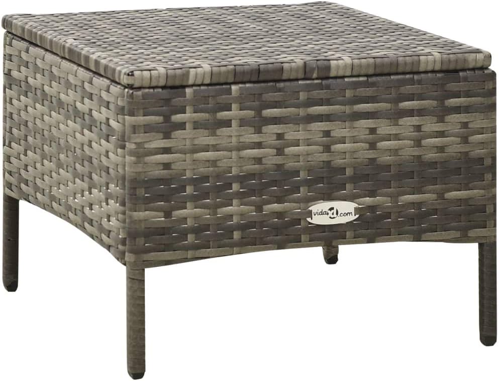 Modern Sofa,Outdoor Couch,for Porch, Garden,Backyard, Patio, Balcony,Lawn, Poolside,2-Seater Patio Sofa with Tea Table & Stools Poly Rattan Gray