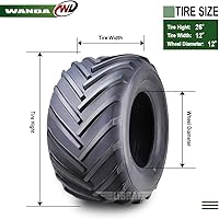 Vista 101 de WANDA One 18x7.50-8 Lawn Mower Cart Turf Tires P332 /4PR