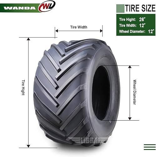 Miniatura 101 de WANDA One 18x7.50-8 Lawn Mower Cart Turf Tires P332 /4PR