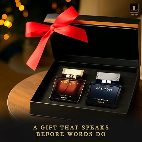 Miniatura 3 de Liberty Set de regalo de perfume de lujo para hombre, Eau De Parfum (EDP), fragancias en aerosol, OudGold y aroma de pasión (1.7 fl oz1.7 onzas cada