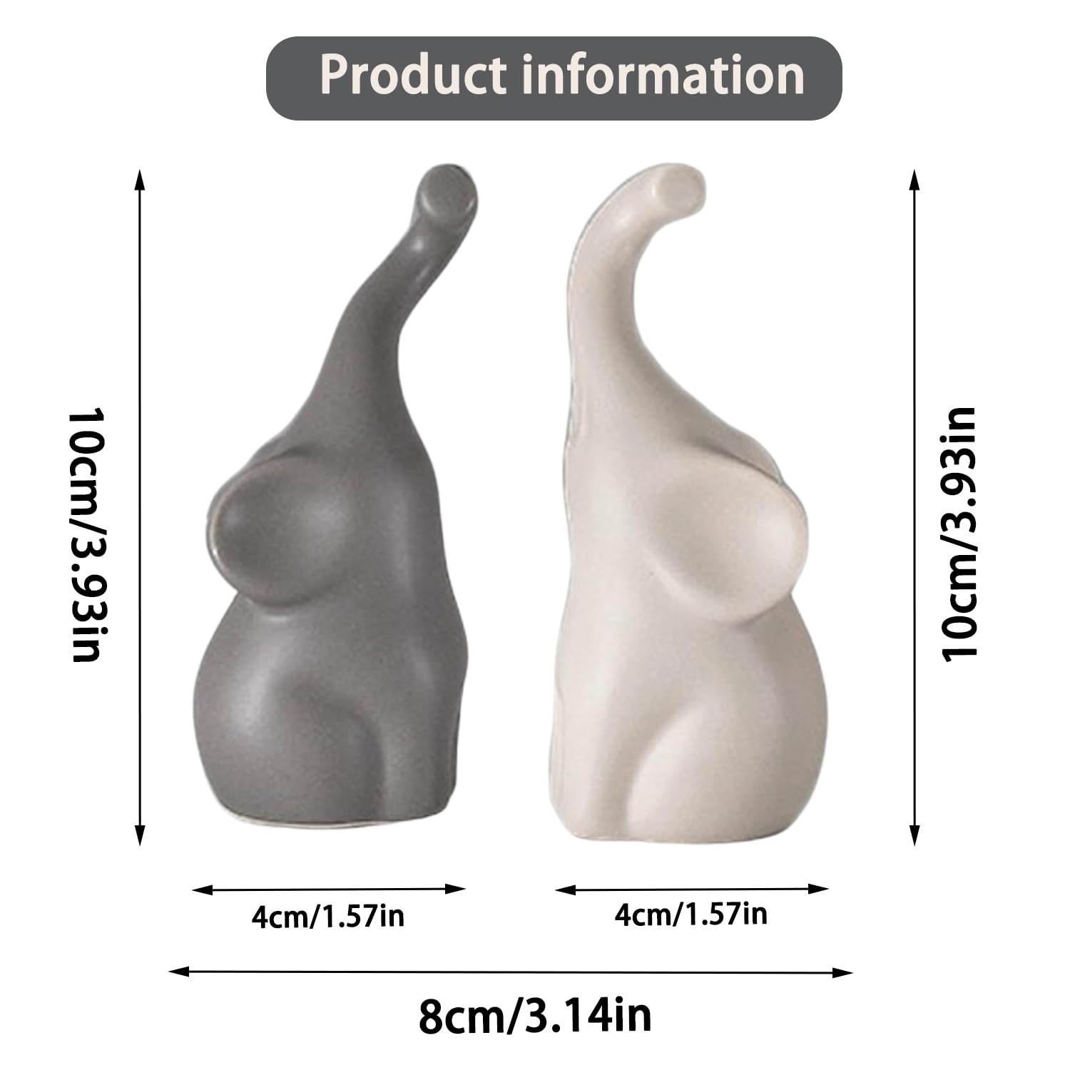 Decorazione Di Elefante In Ceramica, Elefante Armonioso, Coppia Di Elefanti In Ceramica, Soprammobili Moderni Elefantini, Viene Utilizzata Per Finestre a Golfo, Vetrine In Vetro, Camere Da Letto