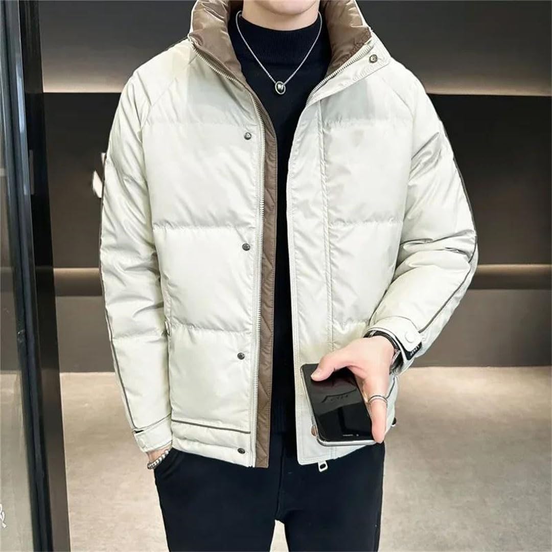 Men's Casual Hooded Duck Down Loose Windproof Warm Puffer Streetwear Jackets Coats