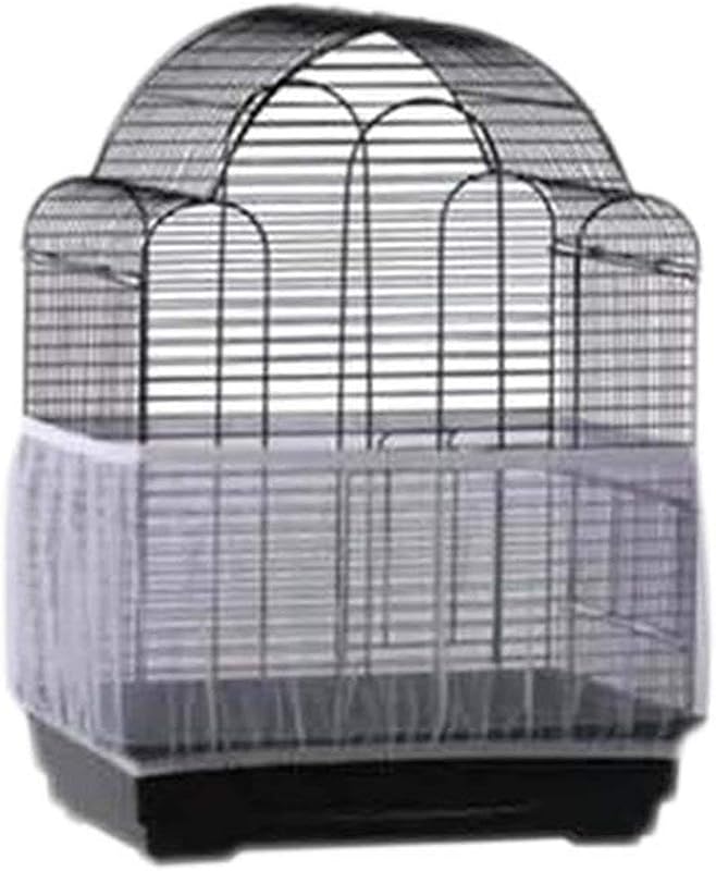 Capa Coletora de Sementes para Gaiola de Aves em Tela de Nylon com Elástico pranovo Tamanho M Branca