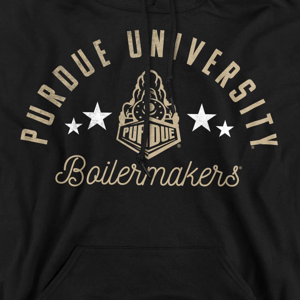 Purdue University Official Boilermakers Unisex Adult Pull-Over Hoodie, Black, Large
