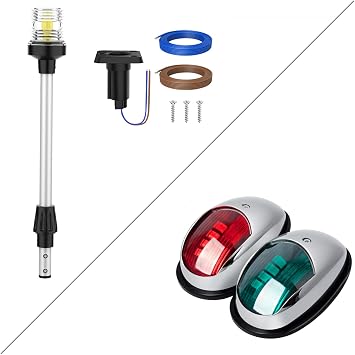 Obcursco Boat Navigation Lights with 13inch Anchor Lights