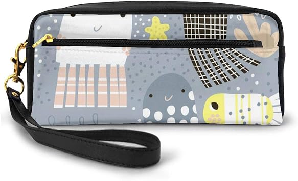 Amazon 筆箱 女の子 男の子 タコ 章魚柄 子供絵 海 まだら キュート ペンケース かわいい 防水 便利 化粧ポーチ おしゃれ 文房具 小学校 高校生 ペンケース 文房具 オフィス用品