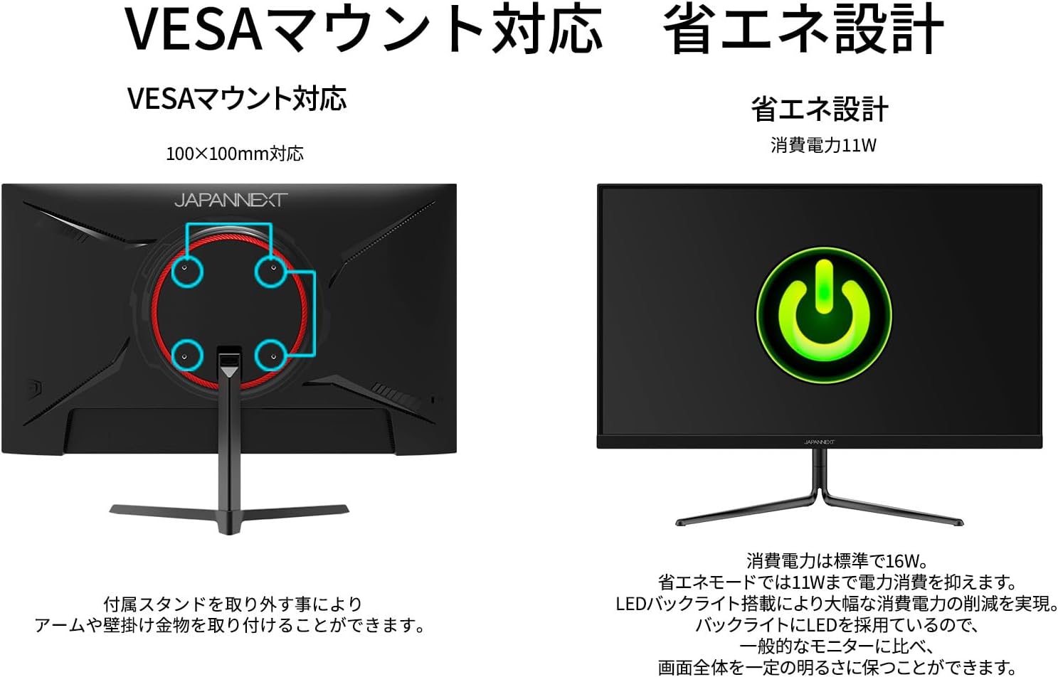23.8インチ Fast IPSパネル搭載 144Hz対応 フルHD(1920x1080)解像度 【比企】 ゲーミングモニ