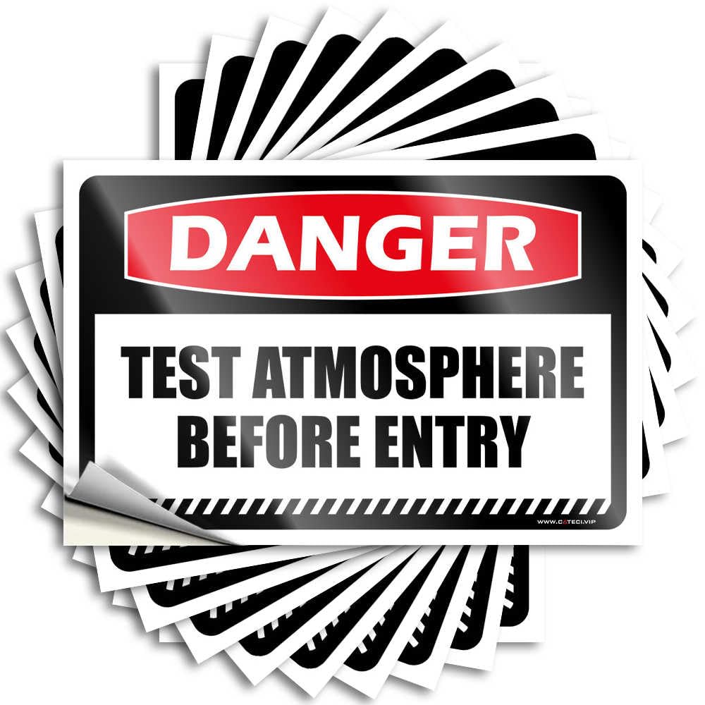 Fzfn Colour Bumper Winter Peel And Stick - Danger Test Atmosphere Before Entry Bumper Core Waterproof Vinyl For Items(12X18cm)