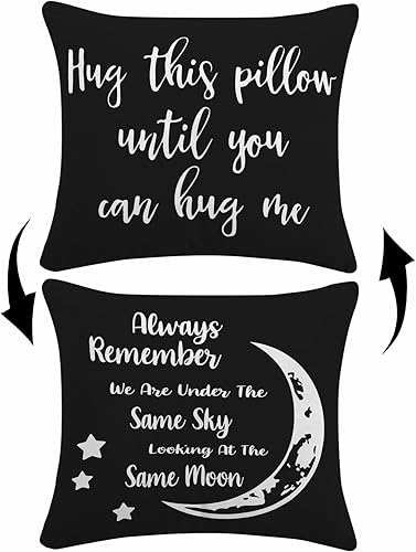 Fundas de almohada reversibles para regalos de relaciones a larga distancia, decoración para el hogar y el dormitorio, funda de almohada de 18 x 18