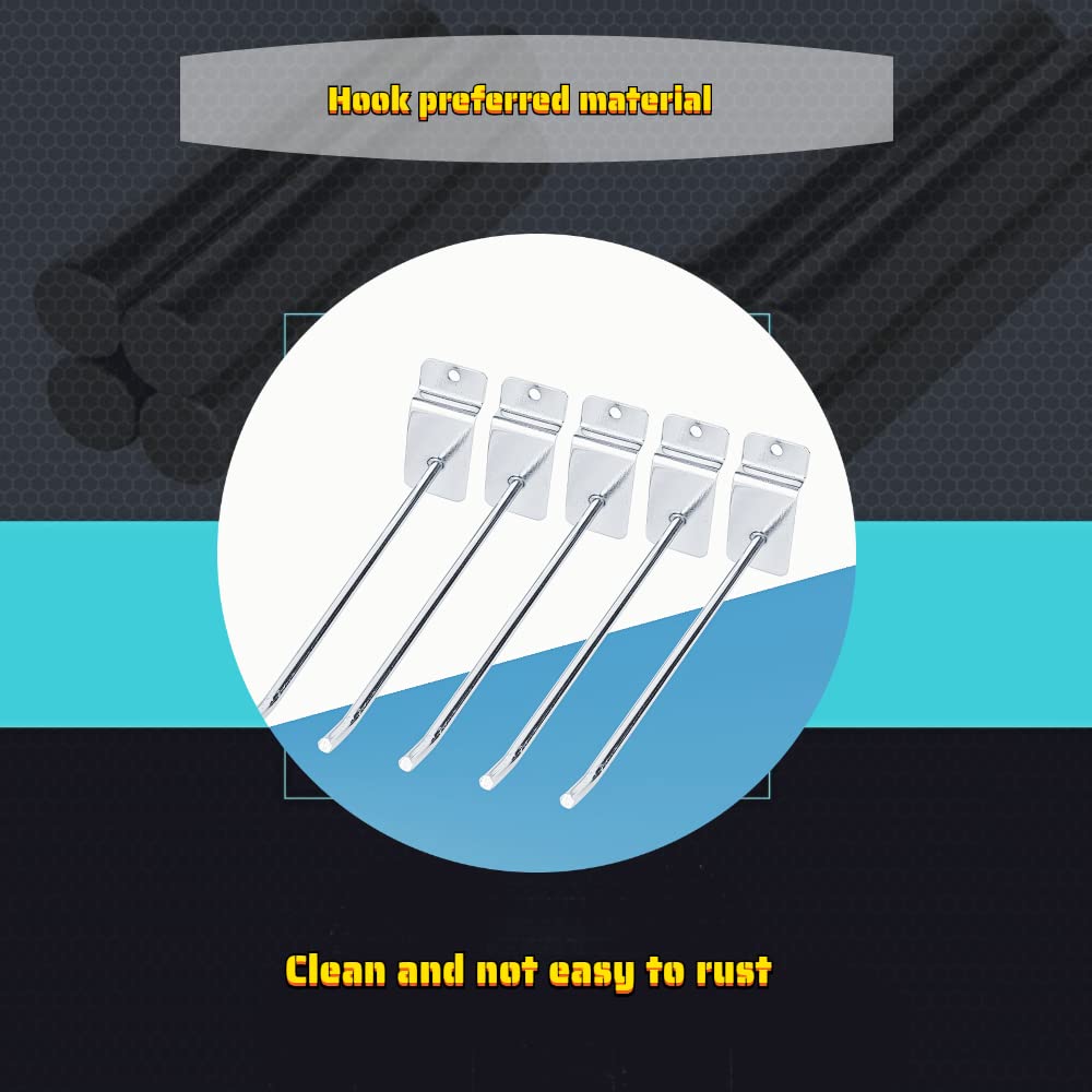 25 Ganci Per Griglia Display In Acciaio - Gancio Da 15cm Per Pannelli A Doghe, Supermercati, Negozi