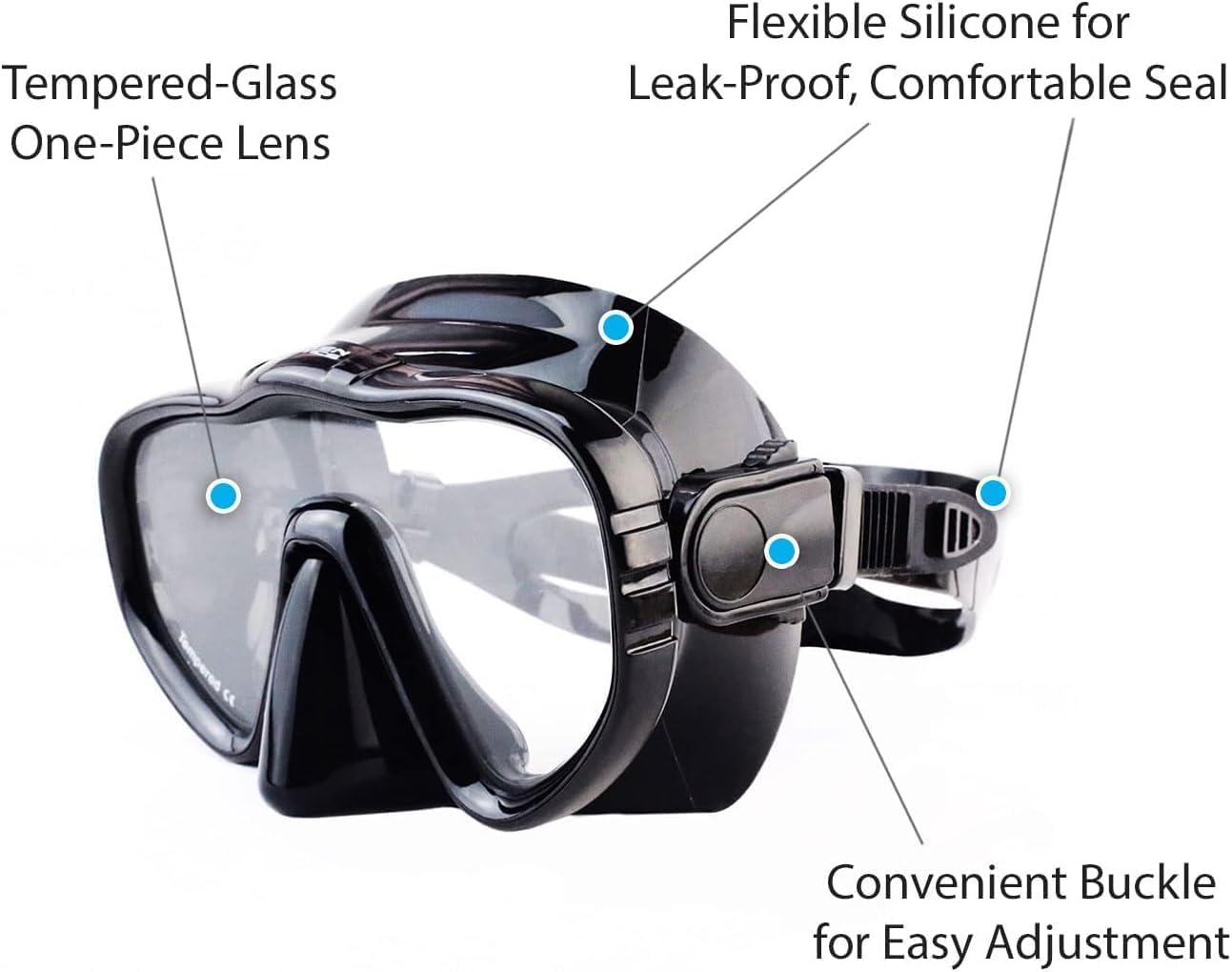 Scuba Diving Snorkel Mask, Anti-Fog and UV Protection Swim Goggles Tempered Glass Snorkel Mask Anti-Fog Swim Mask No Leakage Swim Goggles with Nose Cover Snorkeling Gear for Snorkeling,