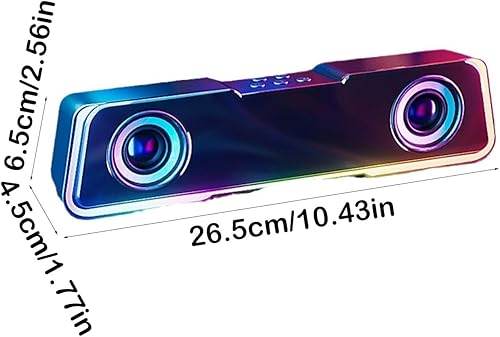 Miniatura 6 de Bluetooth Speaker, Portable Speakers Bluetooth Wireless with Fm Radio Colorful Light, Strip Long Sound Speaker HiFi Surround Sound Subwoofer, Double