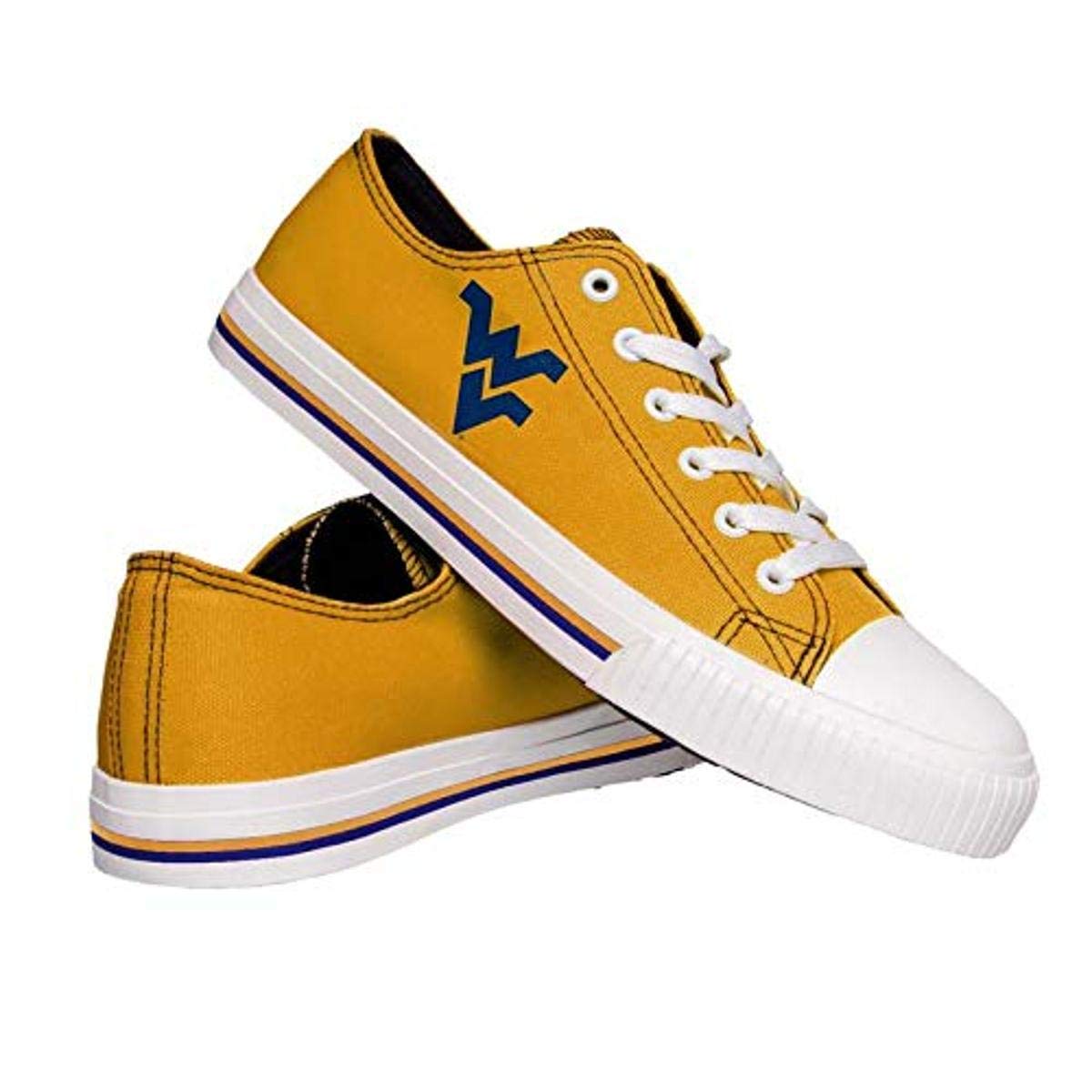 FOCO West Virginia Mountaineers NCAA Mens Low Top Big Logo Canvas Shoes - 11