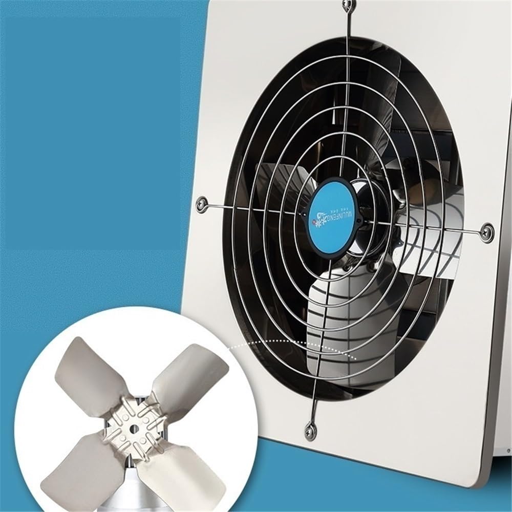Ventilador Extractor de aire cuadrado de acero inoxidable 304, potente extractor de aire for cocina doméstica de alto volumen Cuarto de baño