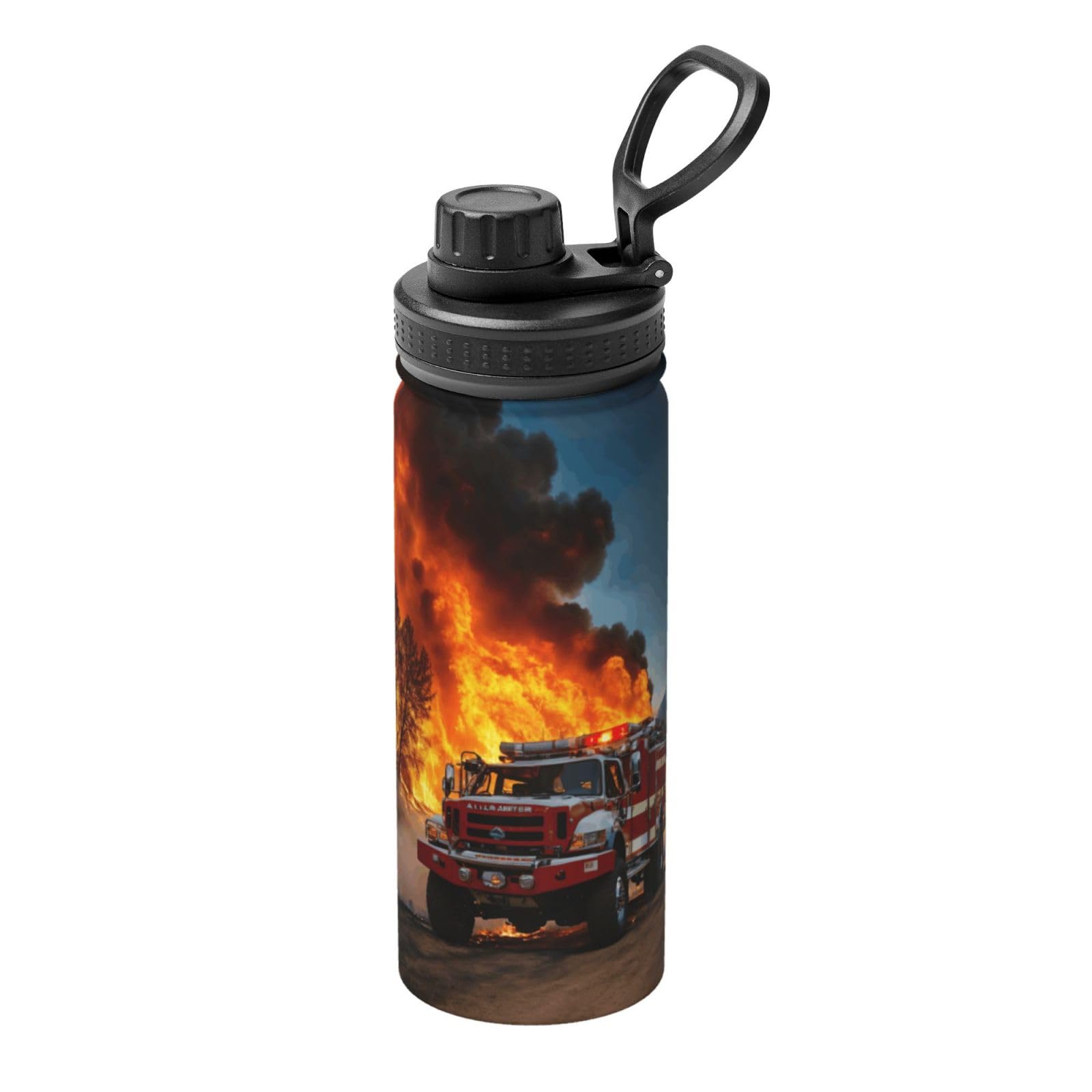 Kfjghhl Insulated Stainless Firefighter Fireman Flame Steel Water Bottle For Sport Gym Travel Leak Camping Hiking Hydration