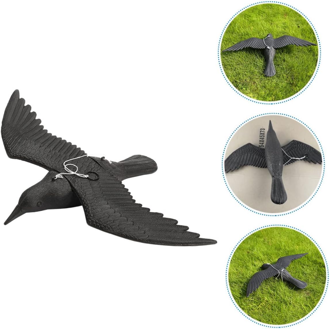 Crow for Attracting Crows Realistic Plastic Crow Statue Garden Crow Adornment Decorative Model for Patio