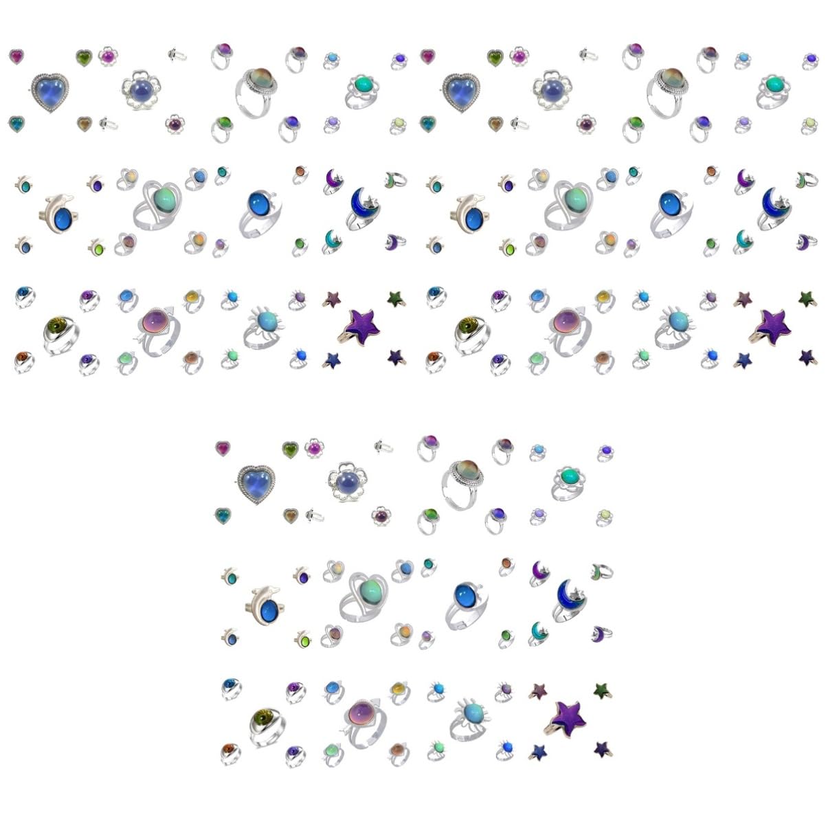 ifundom 36 Stk metallringe Stimmungsring Sonnenring Gefühlsring Ring für Frauen kinder ringe Öffnungsringe geschenk Kristallring Farbwechselring klassisch Schmuck Zubehör Spaltring Student