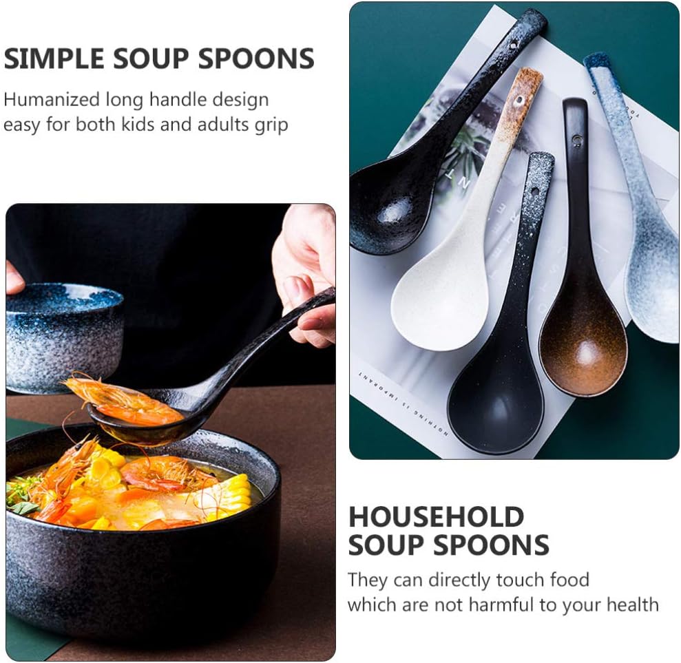 Cabilock Sugar Serving Spoons 2 Pcs Chinese Rice Spoon Ceramic Soup Spoon Japanese Style Spoon Porcelain Ladle Spoon for Kitchen Restaurant Serving Spoons Serving Spoons Serving Spoons : Home & Kitchen