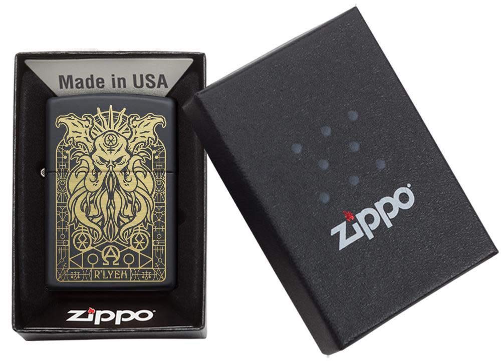 Zippo Unisex's Mythos Design (Cthulhu) Lighter, Black Matte, One Size