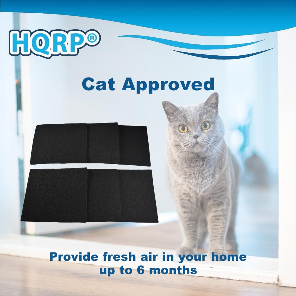 HQRP 6-Piece Activated Charcoal Carbon Litter Box Filters for Hooded Cat Litter Box, 6 x 6.5 Inch Trimmable Pads, 10mm Thick - image 6