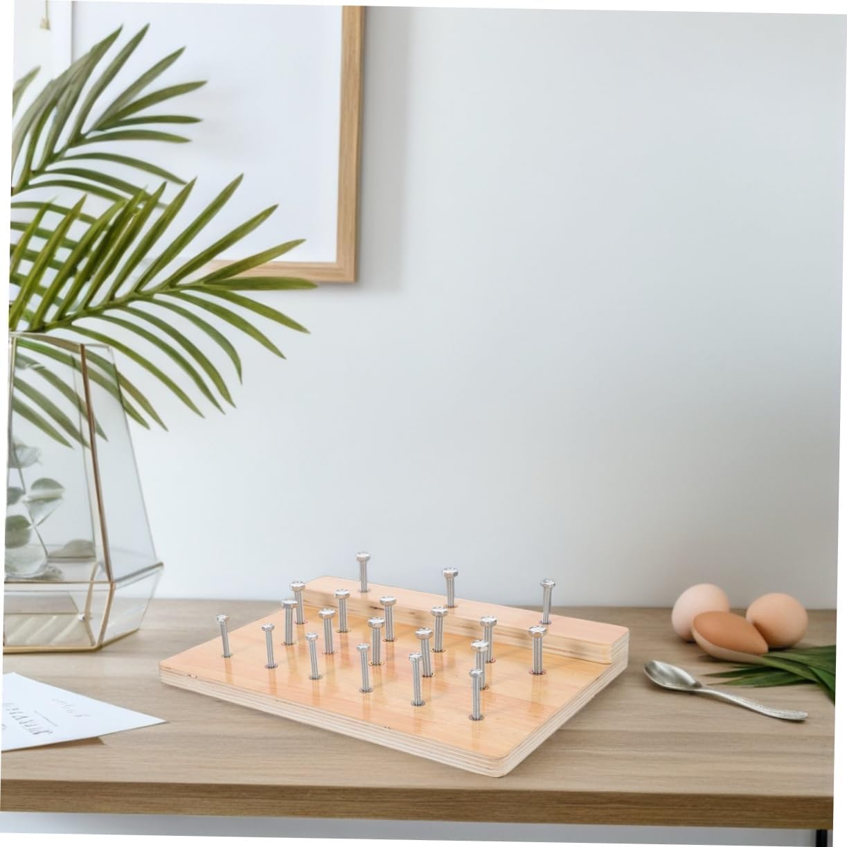 Abaodam Hand Therapy Pegboard: Wooden Hand Exercise Board for Fine Motor Skills and Hand Flexibility for Rehabilitation