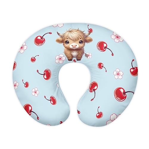 Vista 30 de Forchrinse Funda de almohada de lactancia floral de mariquita rosa para bebés y niñas, funda de almohada de lactancia materna suave lavable