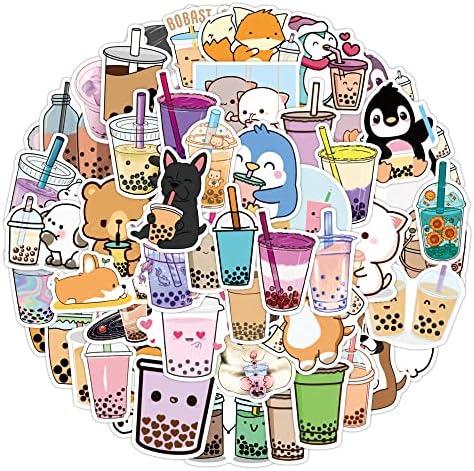 NAVK Cute Cartoon Stickers 50 Packs, NAVK Personalized VSCO Aesthetic Vinyl Waterproof Scrapbook Sticker for Laptop Skateboard Water Bottles, Kids Girls Boys Adults Gifts