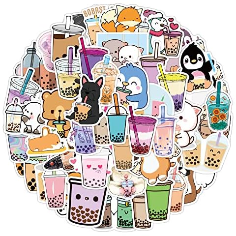 NAVK Cute Cartoon Stickers 50 Packs, NAVK Personalized VSCO Aesthetic Vinyl Waterproof Scrapbook Sticker for Laptop Skateboard Water Bottles, Kids Girls Boys Adults Gifts Cover