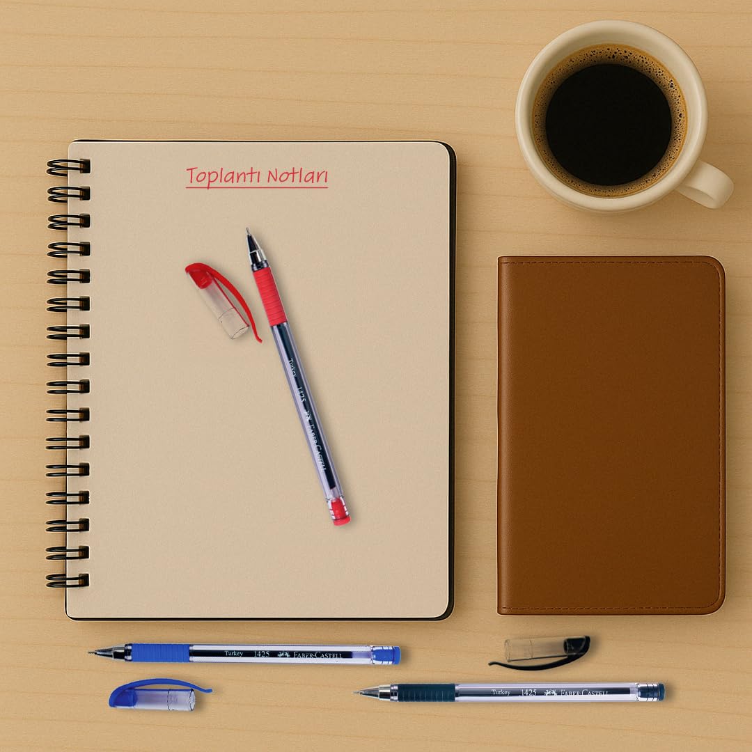 Faber-Castell İğne Uç Tükenmez Kalem Seti, 10’lu, Kırmızı, 0.7 mm, Rahat Yazım, Ergonomik Tutuş