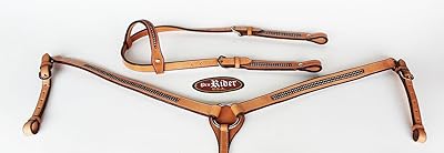 CHALLENGER Show Tack Bridle Western Leather Rodeo Headstall Breast Collar 8567